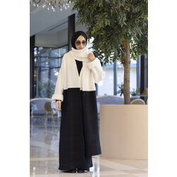 Siyah & Beyaz Kışlık Abaya