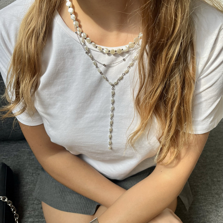 • SILVER Y NECKLACE SET