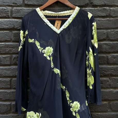 Vintage Transparan Dantelli Bluz