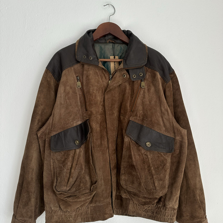 Vintage Bomber Süet Deri Ceket