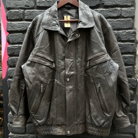 XL Vintage Bomber Deri Ceket