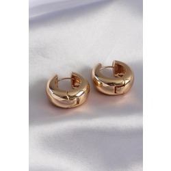 316L Çelik Gold Renk Halka Model Kadın Küpe