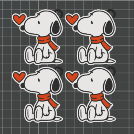 4 Adet Snoopy Kalpli Anahtarlık