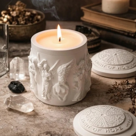 CandlesByHestia Melek Figurlu el yapimi soya Mum