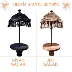 SAÇAKLI DEKORATİF ŞEMSİYE SUNUM STANTLI(SEPETTE RENK OPS. BELİRTİNİZ)