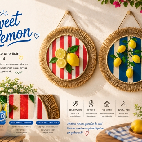 Hestia Sweet Lemon Duvar Dekorasyonu (renk seçiniz❤️)