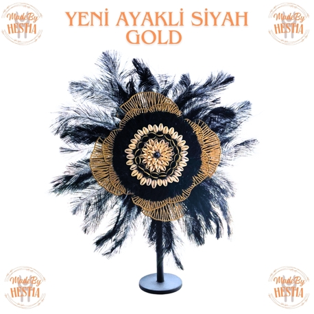 Hestia Ayakli Siyah Gold Süs
