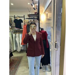 Bordo Çift Düğmeli Ceket