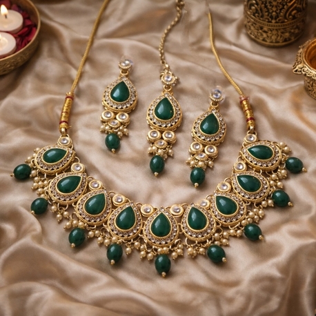 Zümrüt Kundan Set