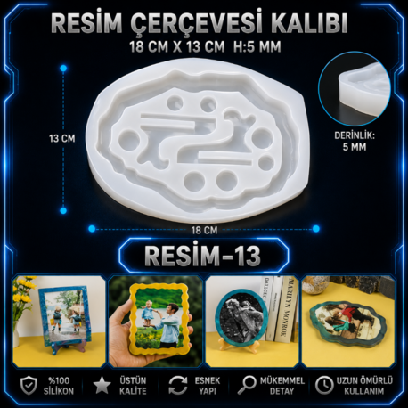 Oval Resim Çerçeve Silikon Kalıbı 