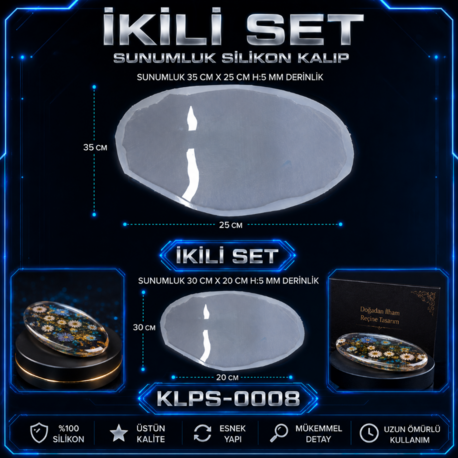 Sunumluk Oval Tepsi Seti Kalıbı