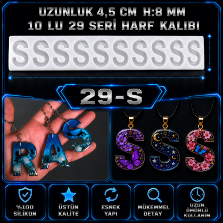 S HARF 10 LU SERİ SİLİKON KALIBI