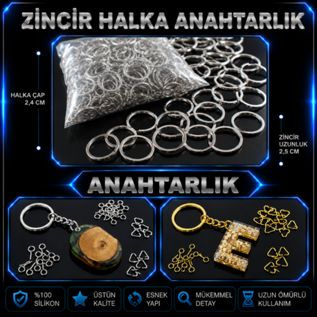 HALKALI ZİNCİR ANAHTARLIK (1 ADET )