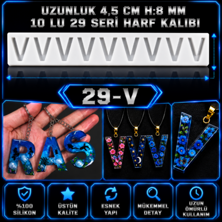 V HARF 10 LU SERİ SİLİKON KALIBI