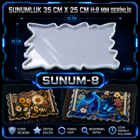 Büyük Sunumluk Silikon Tepsi Kalıbı 