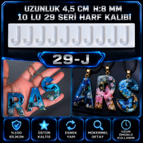 J HARF 10 LU SERİ SİLİKON KALIBI
