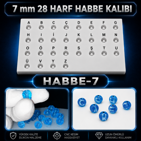 Boncuk Harf Silikon Kalıbı 