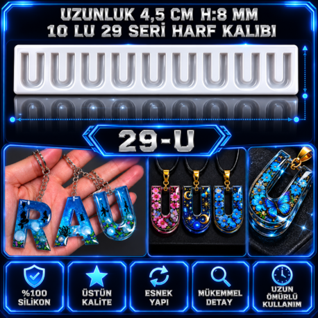 U HARF 10 LU SERİ SİLİKON KALIBI