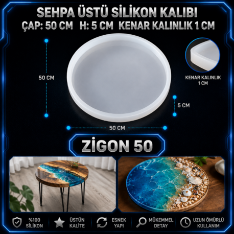 Orta Sehpa Silikon Kalıbı 50 cm