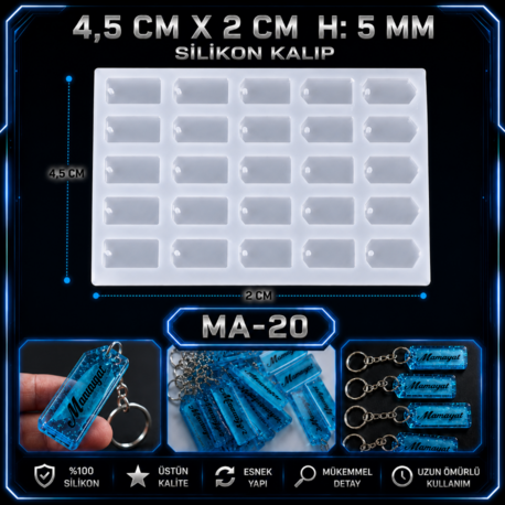 MA-20 ANAHTARLIK Magnet SİLİKON KALIBI 