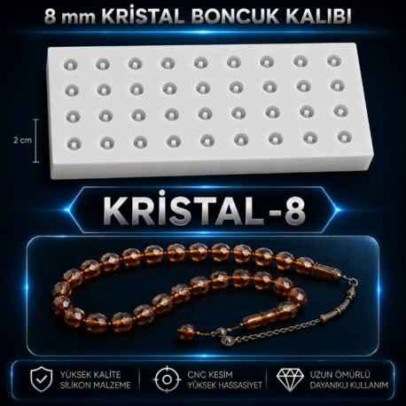 8 mm Kristal Tesbih Kalıbı 