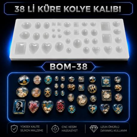 BOMBELİ KÜPE YÜZÜK SİLİKON KOLYE KALBI BOM-38