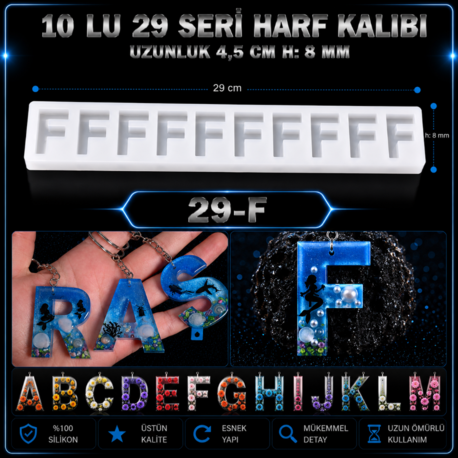 F HARF 10 LU SERİ SİLİKON KALIBI