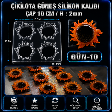 Çikilota Güneş Kalıbı 4 lü