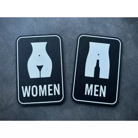 Kadın Erkek WC Kapı Sembolü – 2 Parça | 15x10cm | PLA Malzeme