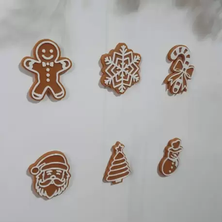 Gingerbread Yılbaşı Seti Buzdolabı Magneti PLA Plastik