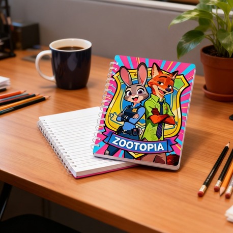 Zootopia Nick ve Judy  Renkli Spiral Defter - Zootopia Spiralli Defter