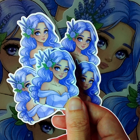 Lila Temalı Kız Sticker