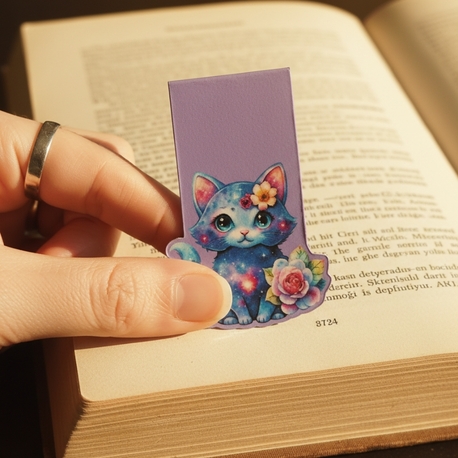 Kawaii Galaxy Kedi Mıknatıslı Kitap Ayracı
