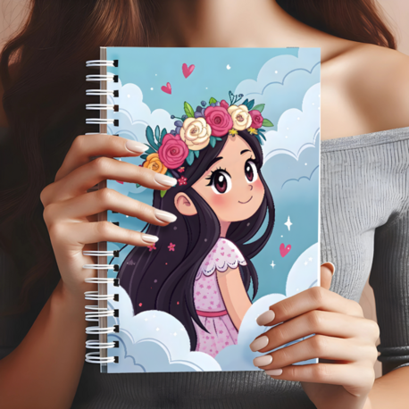Kawaii Kız Sert Kapak Defter