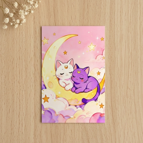 Luna ve Artemis Postcard