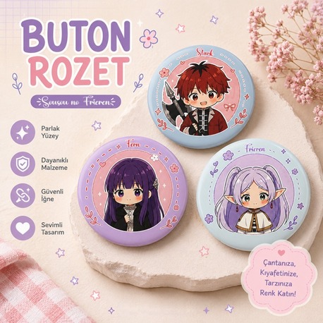 Sousou no Frieren Anime Rozeti – Sevimli Kawaii Tasarım