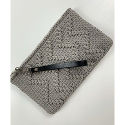 Gri Zigzag Desenli El Çantası
