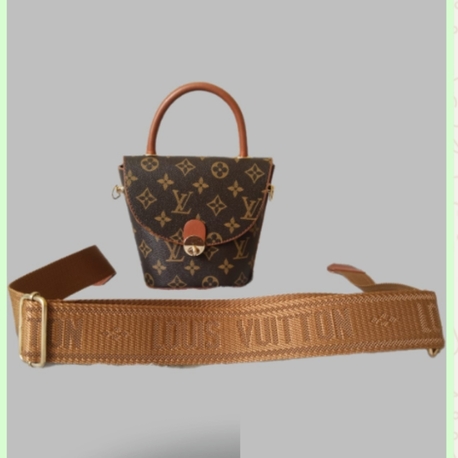 Kahverengi Monogram Desenli Mini Çanta (Geniş Askılı)
