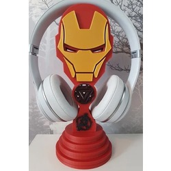 Gaming HeadPhone Stant Iron Man 3D Red-Gold Baskı
