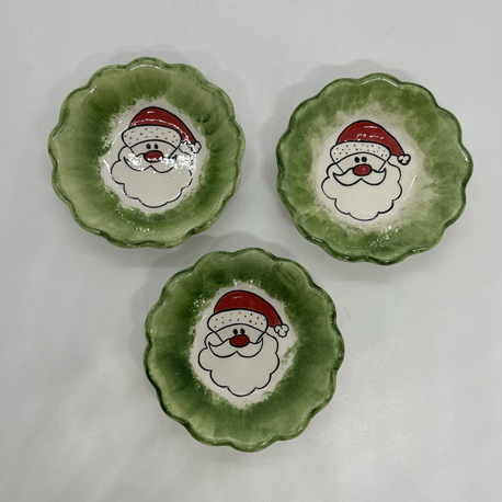 Çini, 3lü çay tabak seti, Noel baba desenli