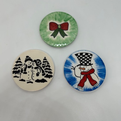 Yılbaşı temalı, 3lü bardak altlığı