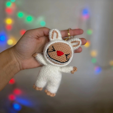 Amigurumi lububu figürlü anahtarlık çanta süsü