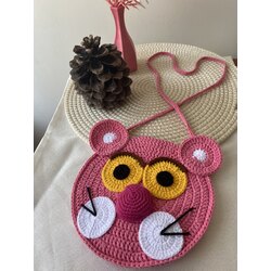 Pembe panter karakter çanta 