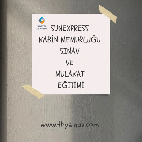 SUNEX KABİN MEMURLUĞU SINAVI İNGİLİZCE HAZIRLIK EĞİTİM SETİ