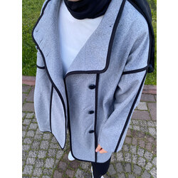 Gri Wool Kaşe Kaban 