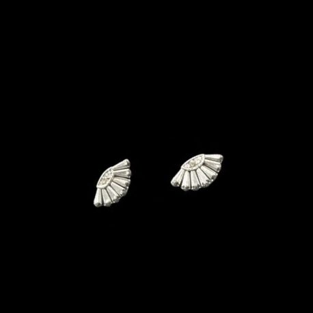 EL İŞİ 0.6 CT PIRLANTALI 925 AYAR GÜMÜŞ KÜPE