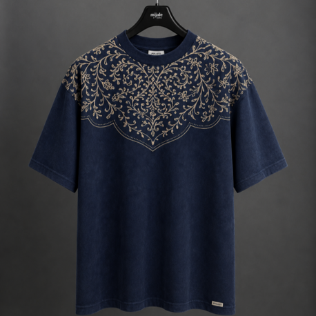 Vintage Washed Oversize T-Shirt - Lacivert