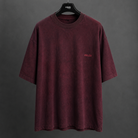 Vintage Washed Oversize T-Shirt - Bordo