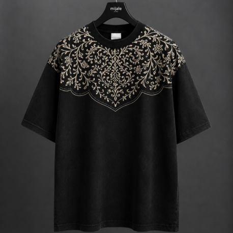 Vintage Washed Oversize T-Shirt - Siyah