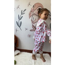 Çilek Desenli fistolu pijama takımı 